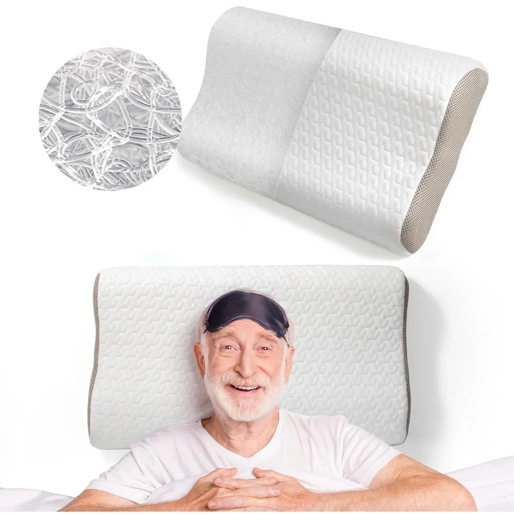 Bed Pillow for Seniors & Elderly, New Material Firm Enhanced Neck Support